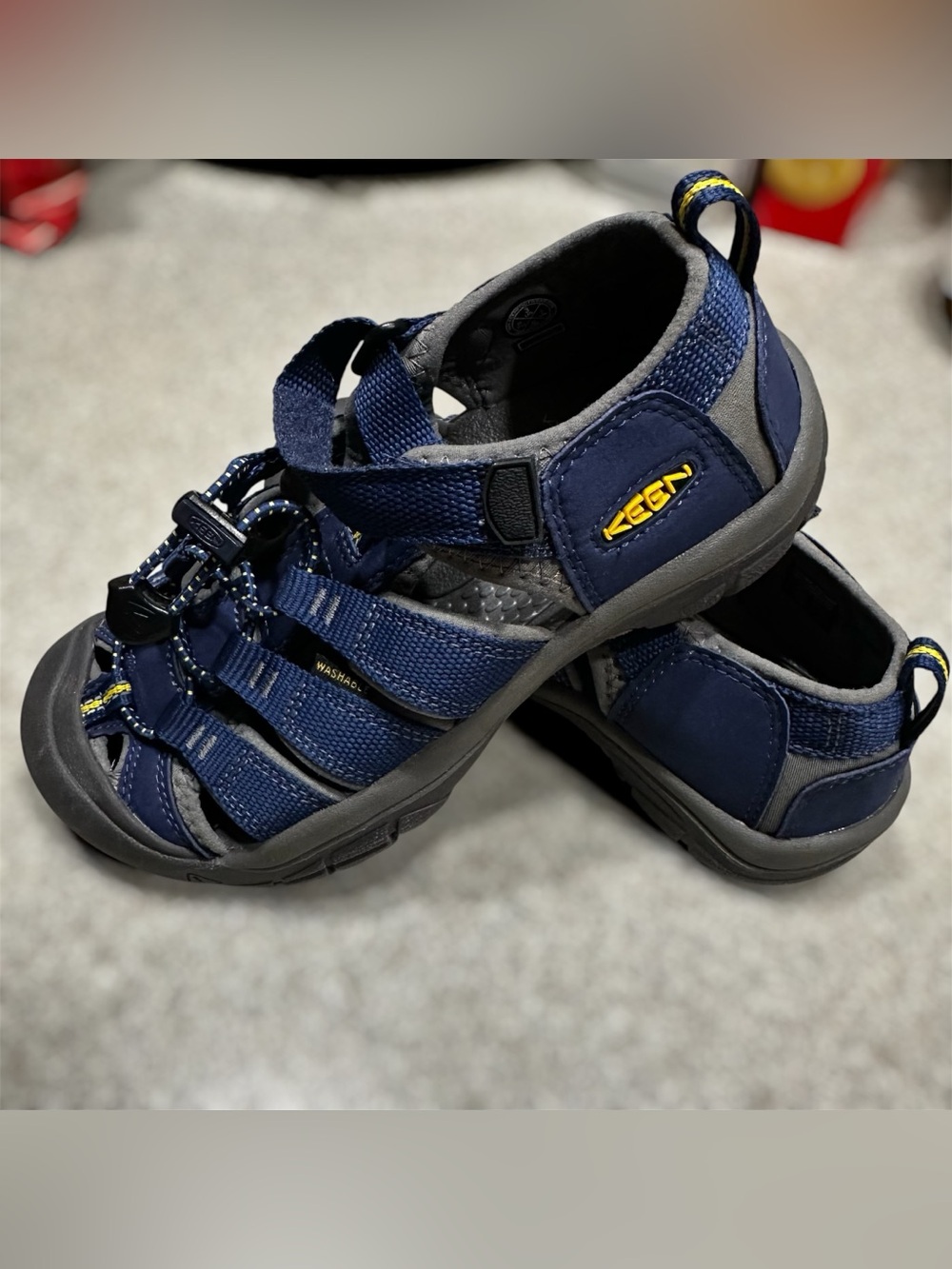 Keen Navy with Yellow Accent Kids Closed-Toe Sandals - Picture 8 of 12